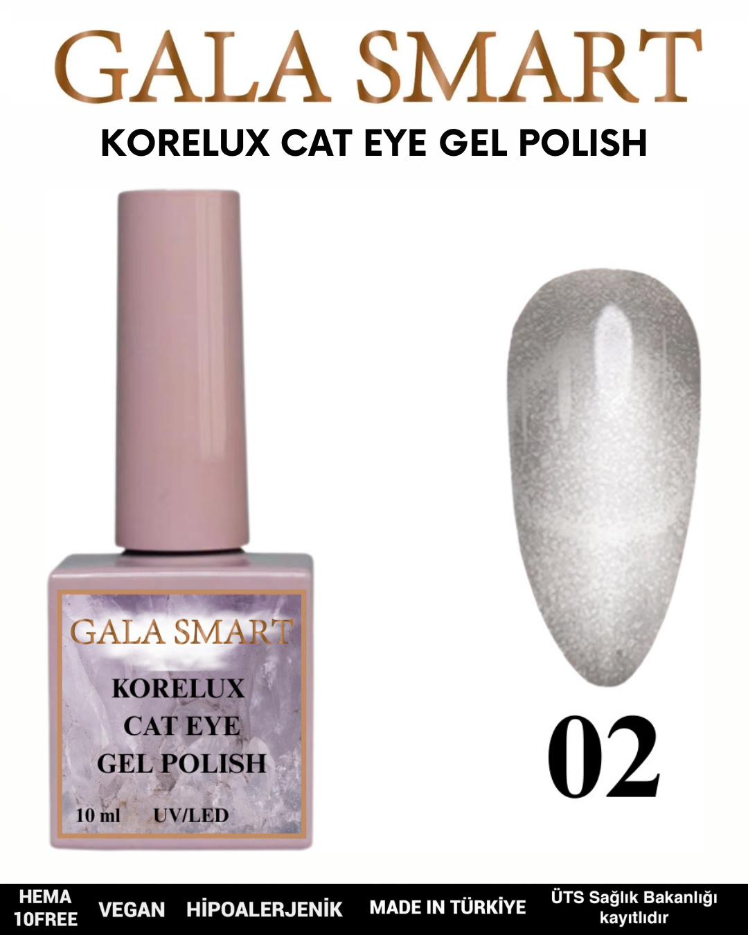 Korelux Cat Eye Gel Polish No: 02 resmi