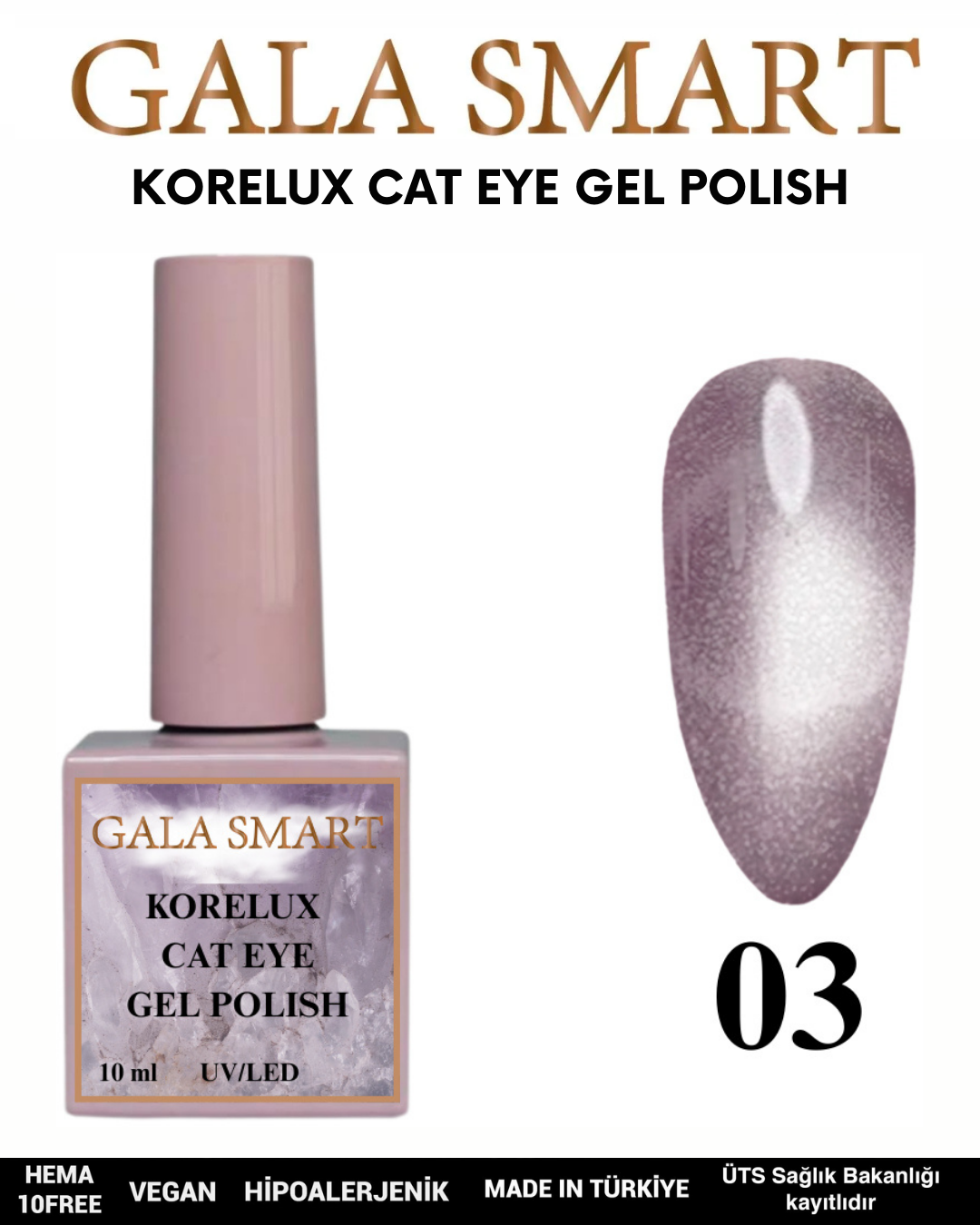 Korelux Cat Eye Gel Polish No: 03 resmi