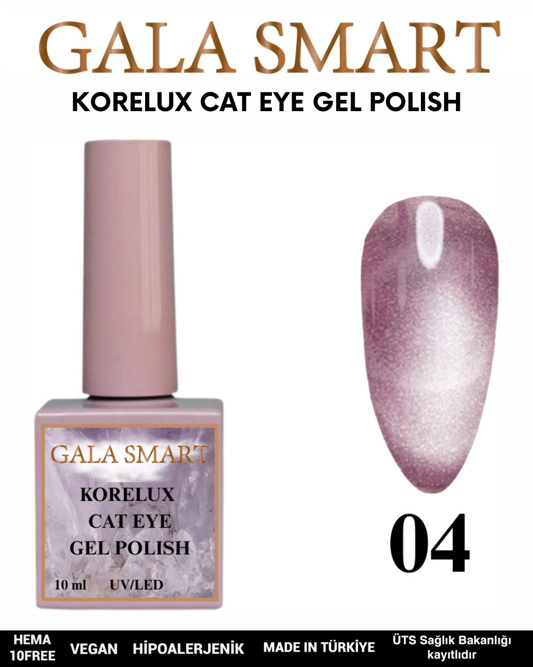 Korelux Cat Eye Gel Polish No: 04 resmi