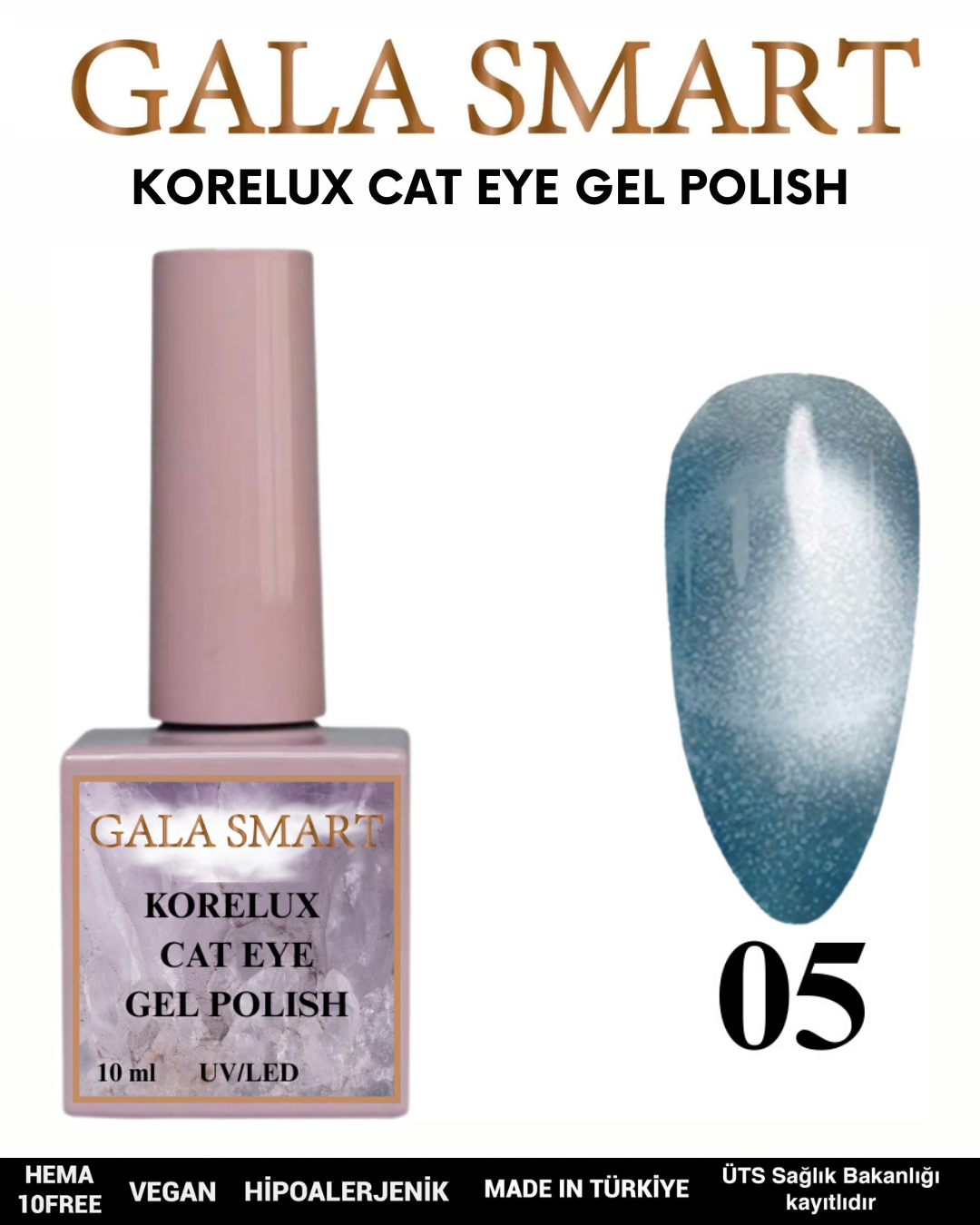 Korelux Cat Eye Gel Polish No: 05 resmi