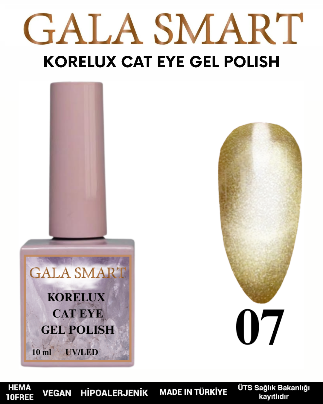 Korelux Cat Eye Gel Polish No: 07 resmi