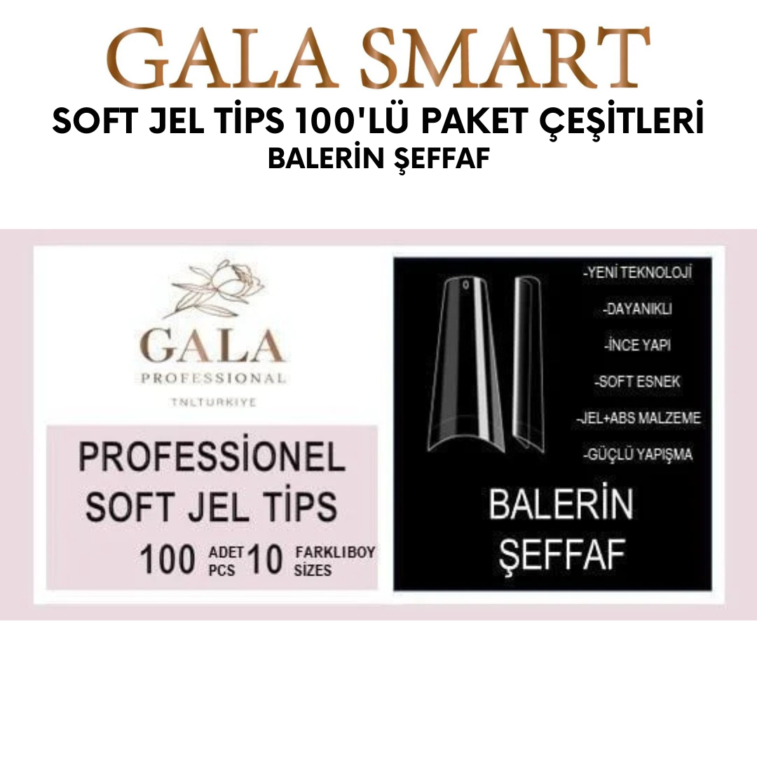 Soft Jel Tips 100'lü Paket - Balerin Şeffaf resmi