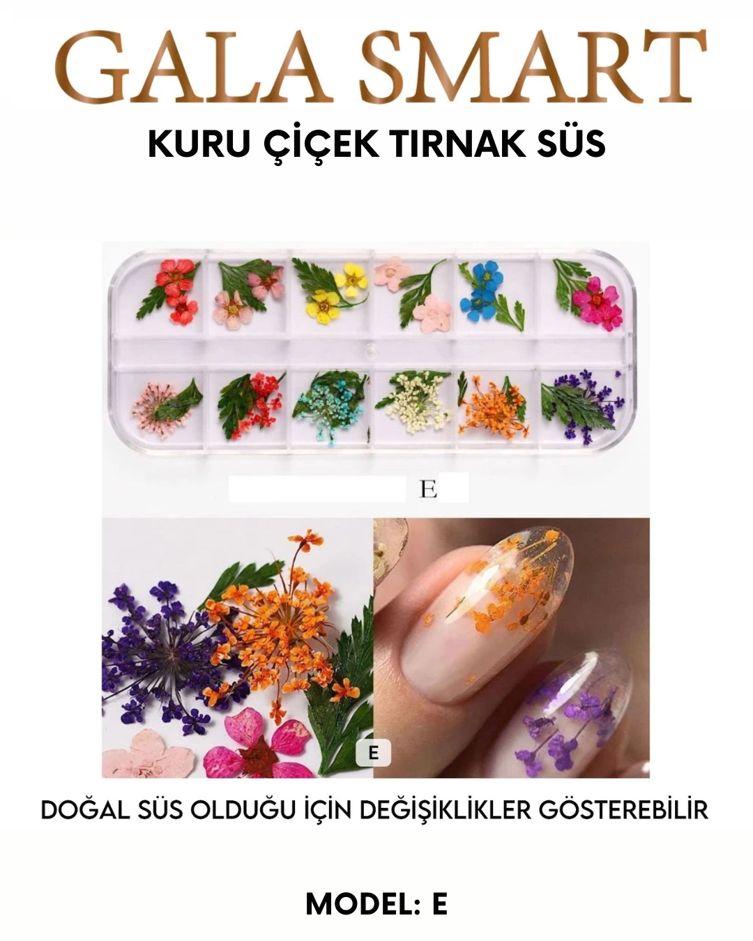 Kuru Çiçek Tırnak Süs Model: E resmi