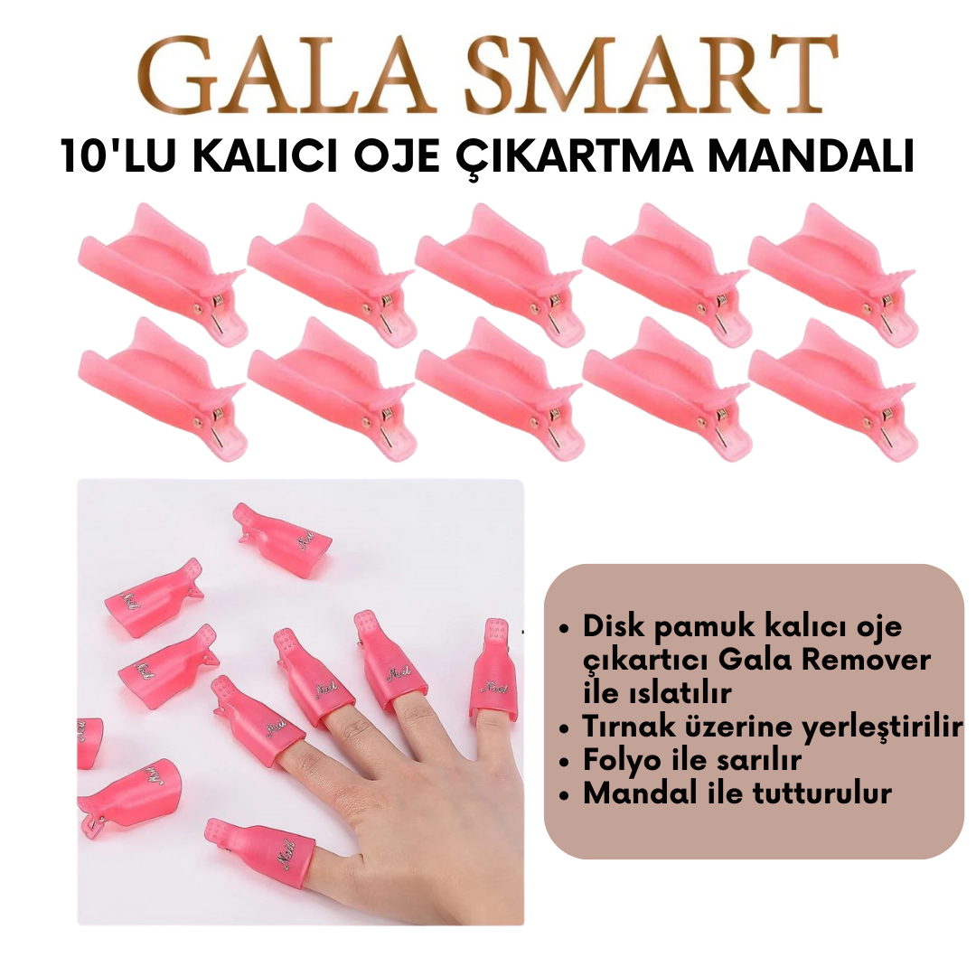 Kalıcı Oje Çıkartma Mandalı 10'lu resmi