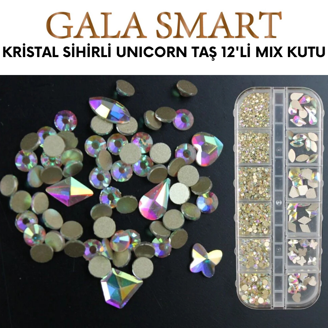 Kristal Sihirli Unicorn Taş 12'li Mix Kutu resmi