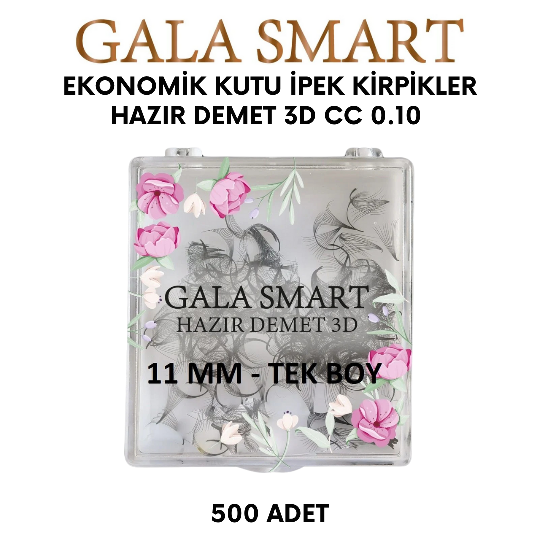 Hazır Demet Kirpik - 3D CC Kıvrım, 0.10 Kalınlık, 11mm Tek Boy resmi