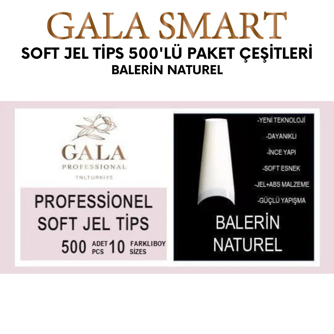 Soft Jel Tips 500'lü Paket - Balerin Natural resmi