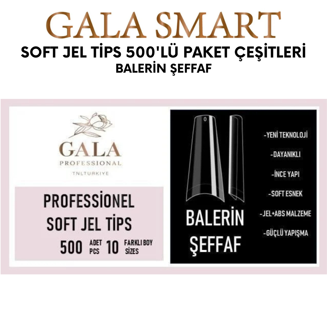 Soft Jel Tips 500'lü Paket - Balerin Şeffaf resmi