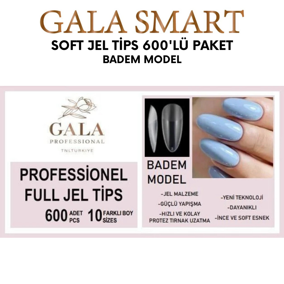 Soft Jel Tips 600'lü Paket - Badem Model resmi