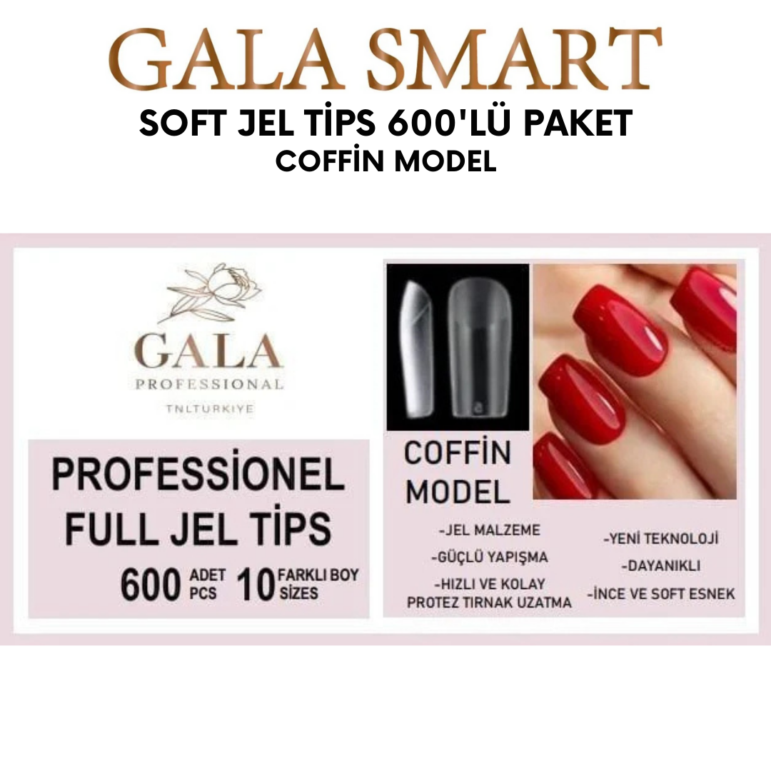 Soft Jel Tips 600'lü Paket - Coffin Model resmi