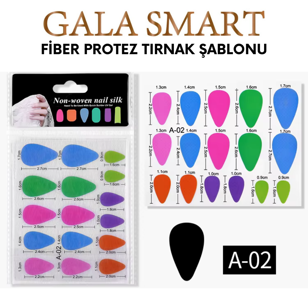 Fiber Protez Tırnak Şablonu No: A-02 resmi