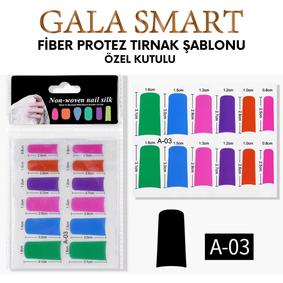 Fiber Protez Tırnak Şablonu No: A-03 resmi