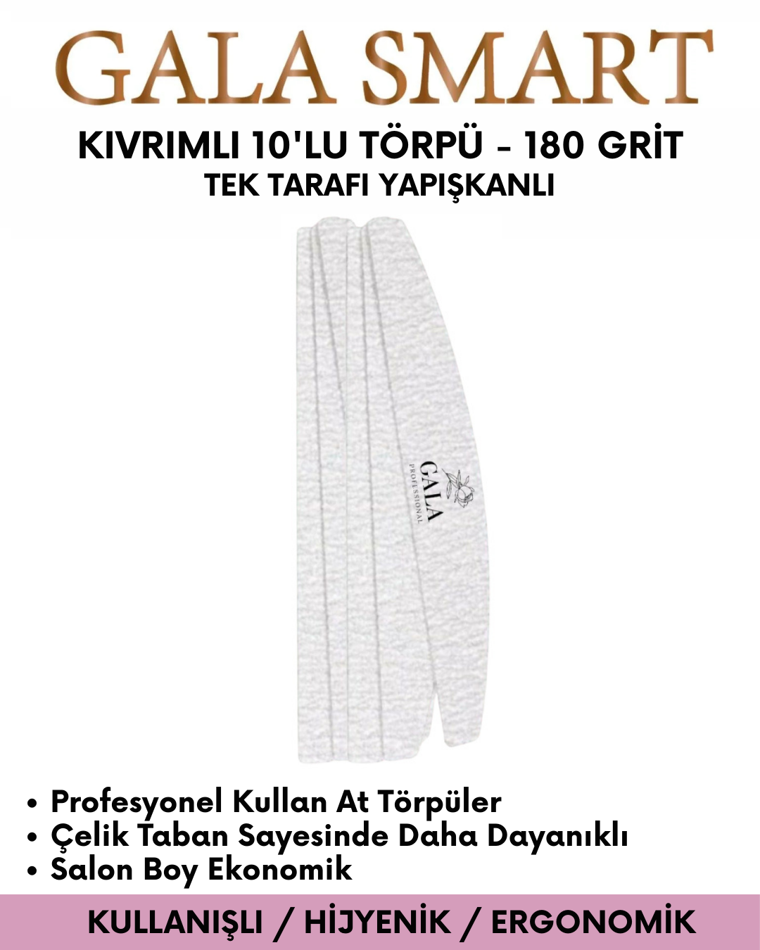Kıvrımlı 180 Sertlik Törpü 10'lu resmi