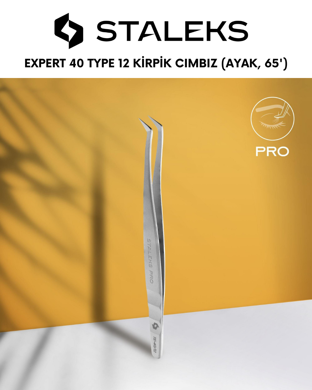 EXPERT 40 TYPE 12 Profesyonel Kirpik Cımbızı (Ayak, 65') resmi