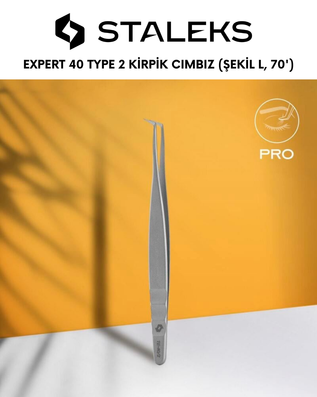 EXPERT 40 TYPE 2 Profesyonel Kirpik Cımbızı (L Şeklinde, 70') resmi