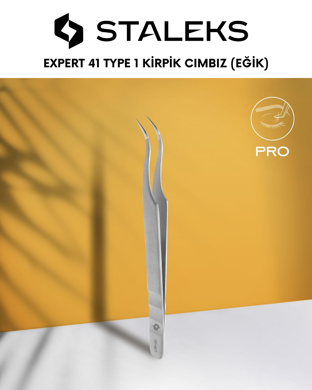 EXPERT 41 TYPE 1 Profesyonel Kirpik Cımbızı (Eğik) resmi
