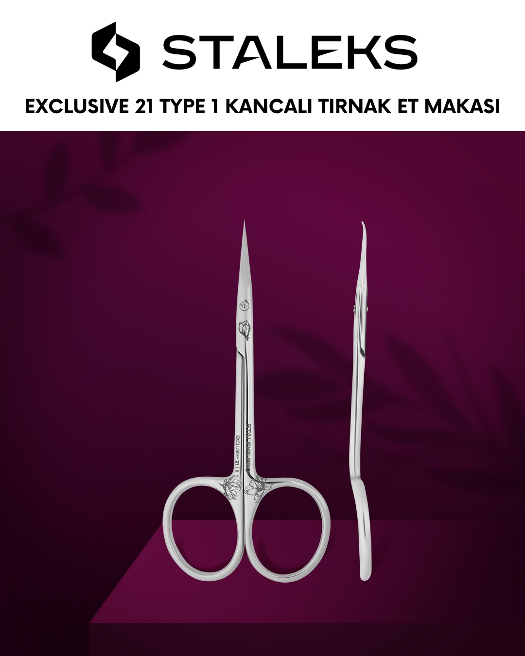 EXCLUSIVE 21 TYPE 1 Profesyonel Kancalı Tırnak Eti Makası (Magnolia) resmi