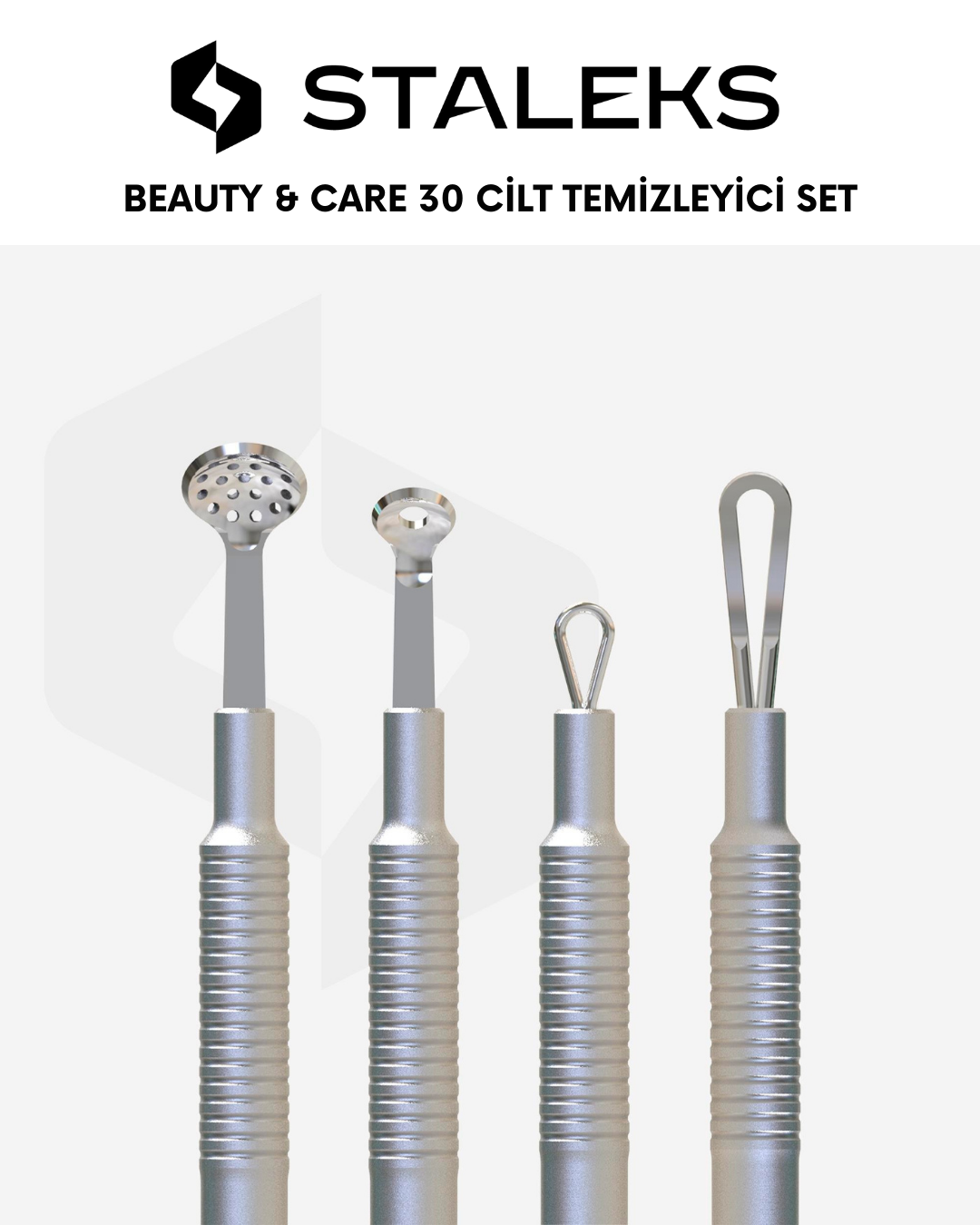 BEAUTY & CARE 30 Cilt Temizleyici Seti (Uno + 19 Delikli Süzgeç + Çift Taraflı Döngü) resmi