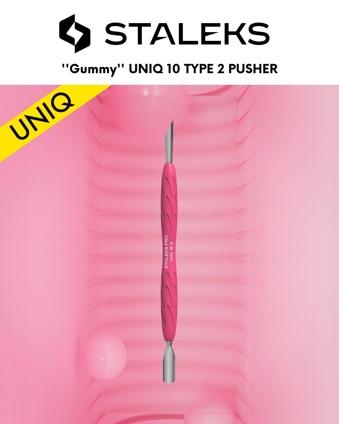 ''Gummy'' UNIQ 10 TYPE 2 Silikon Saplı Tırnak Eti İtici (Dar Yuvarlak + Yamuk İtici) resmi