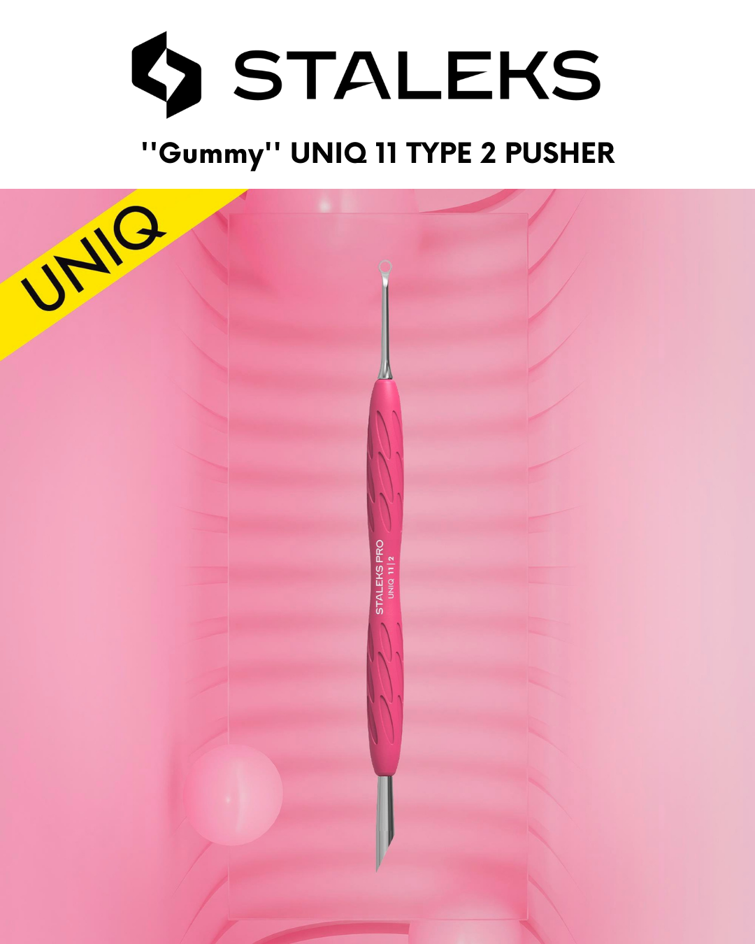 ''Gummy'' UNIQ 11 TYPE 2 Silikon Saplı Tırnak Eti İtici (Yamuk İtici + Halka) resmi