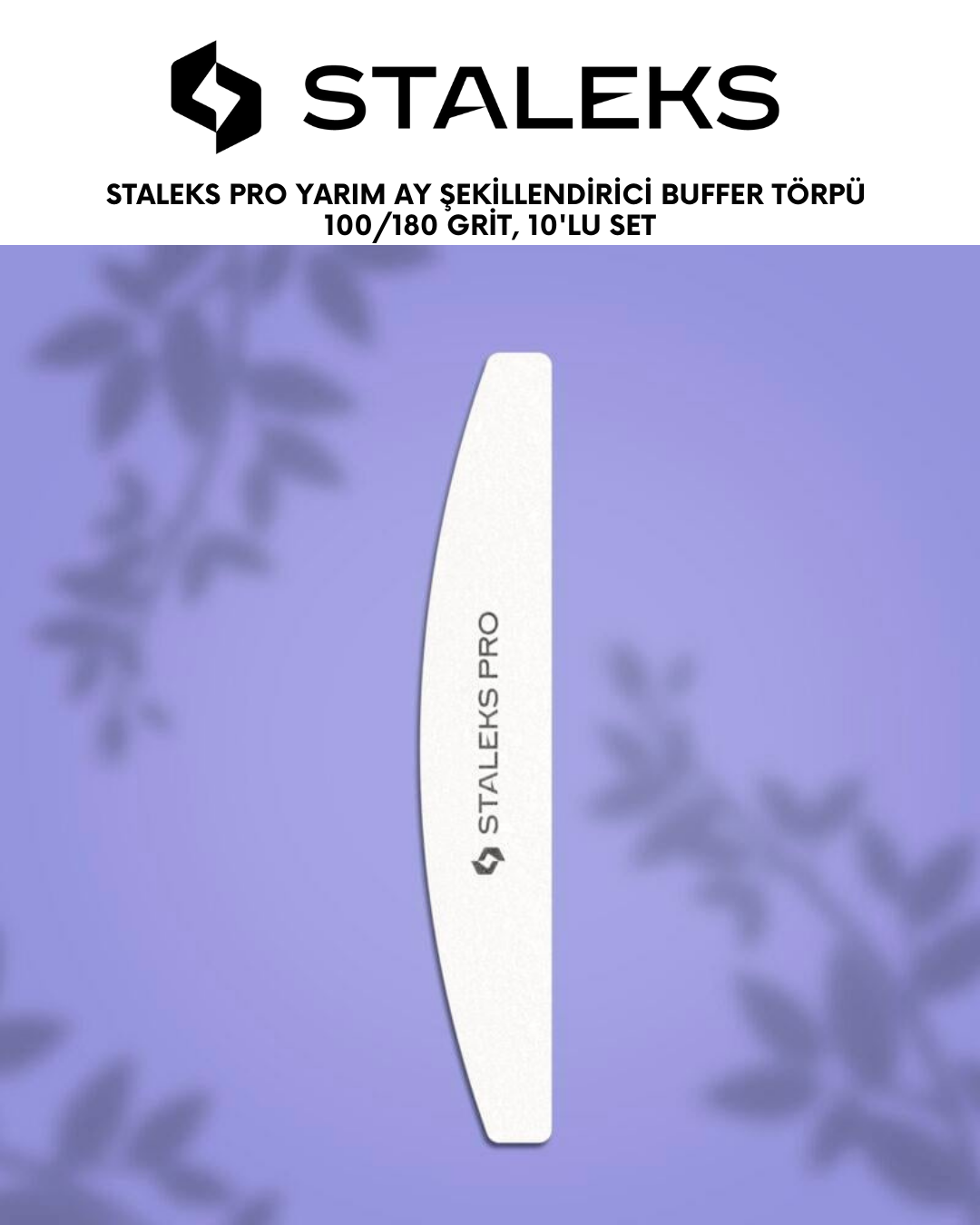 STALEKS PRO Yarım Ay Şekillendirici Buffer Törpü 100/180 Grit, 10'lu Set resmi