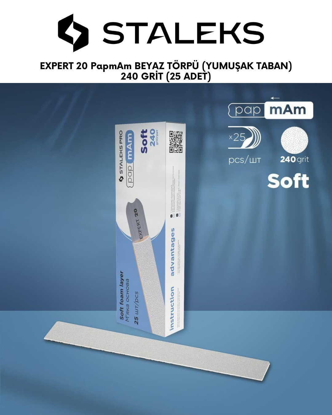 EXPERT 20 Yedek PapmAm Beyaz Törpüler (Yumuşak Taban) 240 Grit (25 Adet) resmi