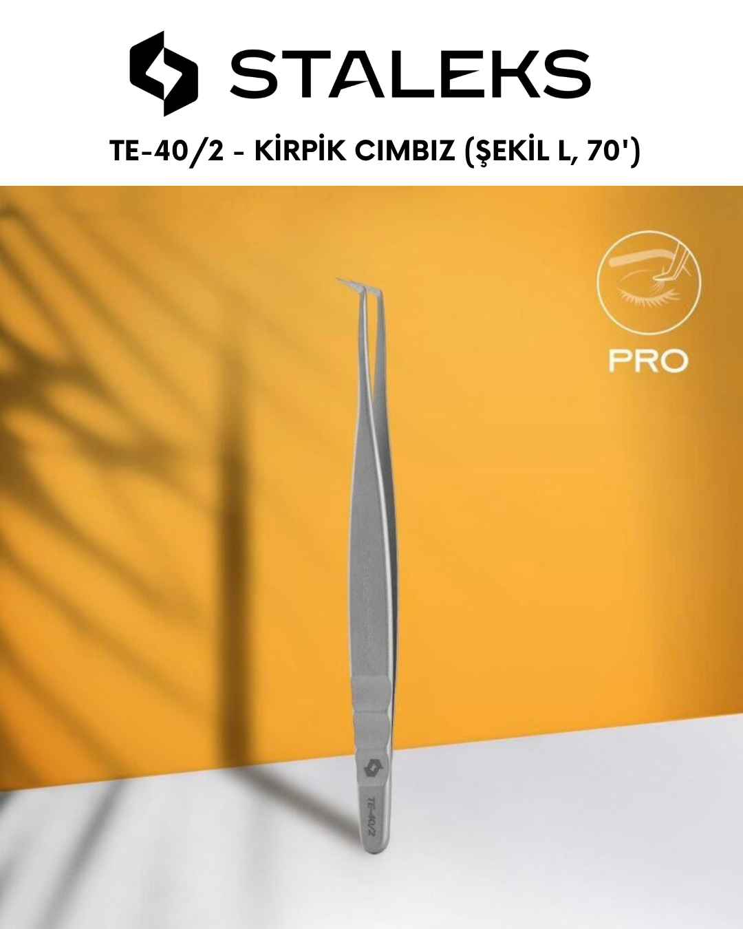 EXPERT 40 TYPE 2 Profesyonel Kirpik Cımbızı (L Şeklinde, 70') resmi