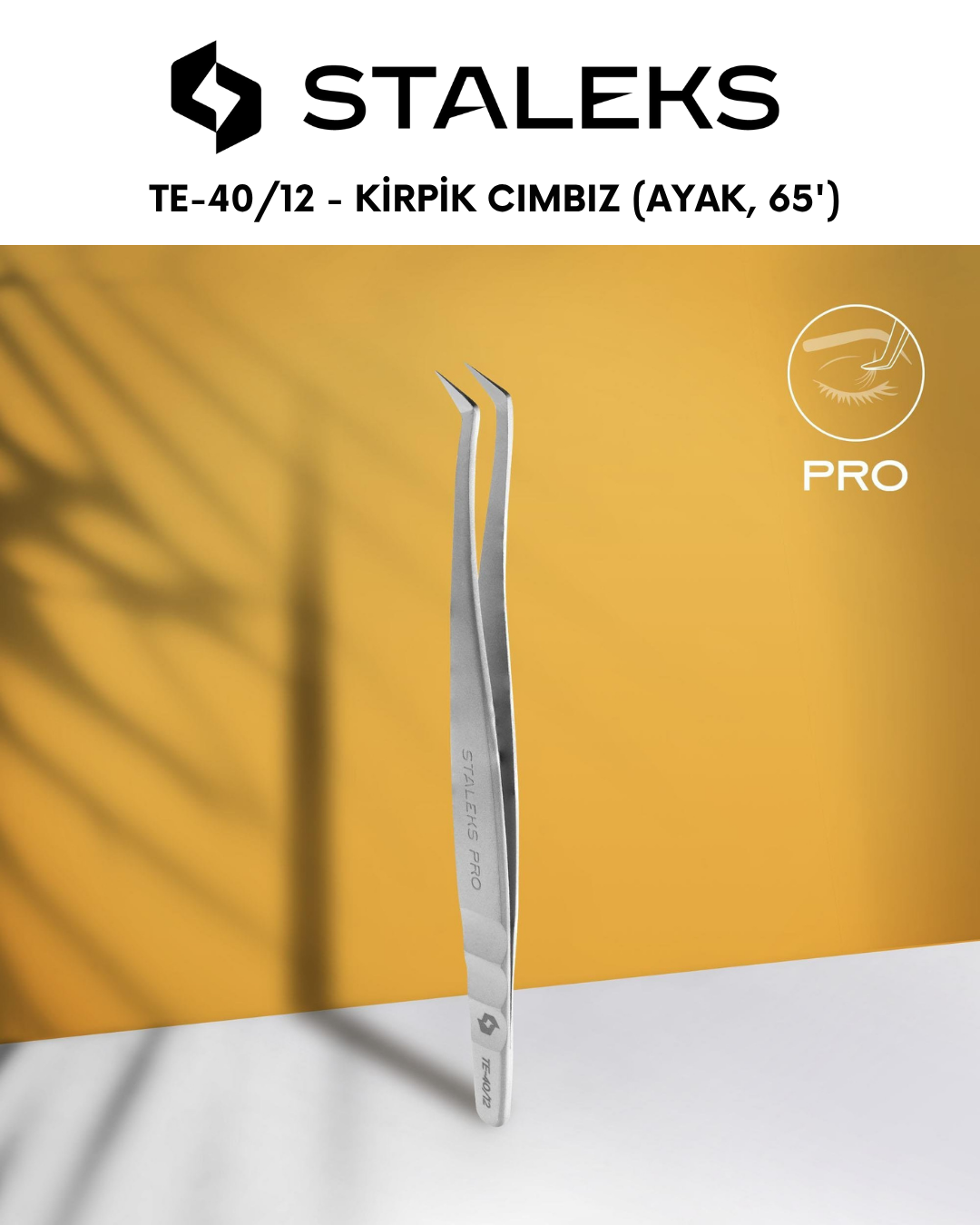 EXPERT 40 TYPE 12 Profesyonel Kirpik Cımbızı (Ayak, 65') resmi