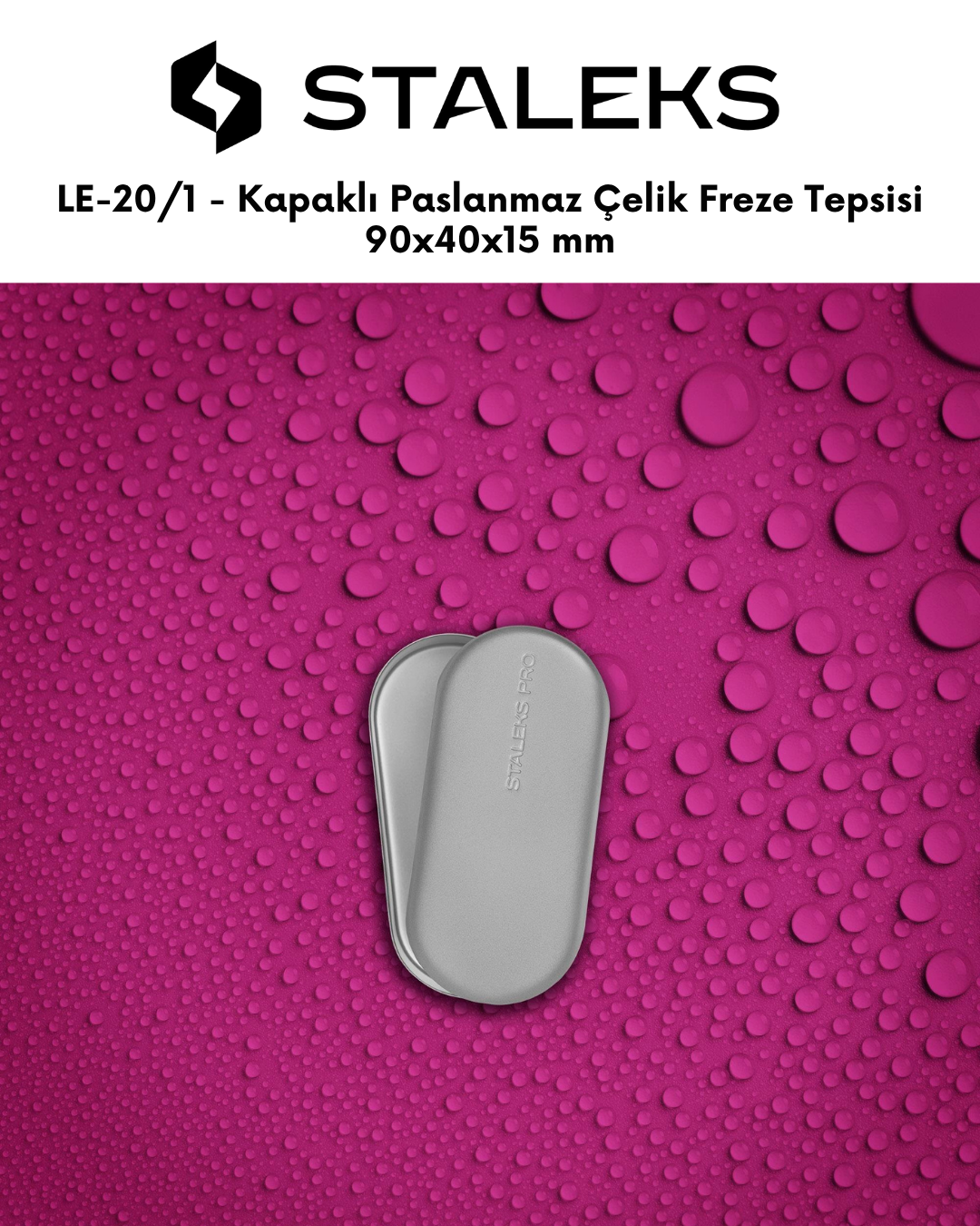 Kapaklı Paslanmaz Çelik Freze Tepsisi, 90x40x15 mm resmi