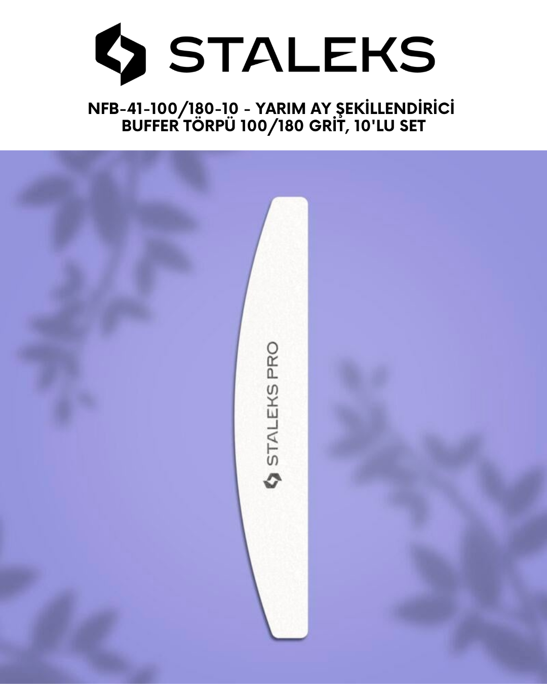 STALEKS PRO Yarım Ay Şekillendirici Buffer Törpü 100/180 Grit, 10'lu Set resmi