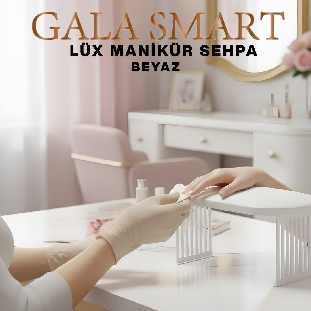 Manikür Sehpası Metal Ayaklı - Beyaz resmi