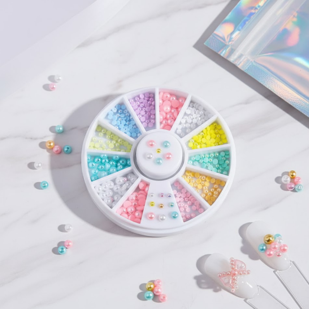 Çeşitli Boylarda Yarım Renkli Boncuk resmi