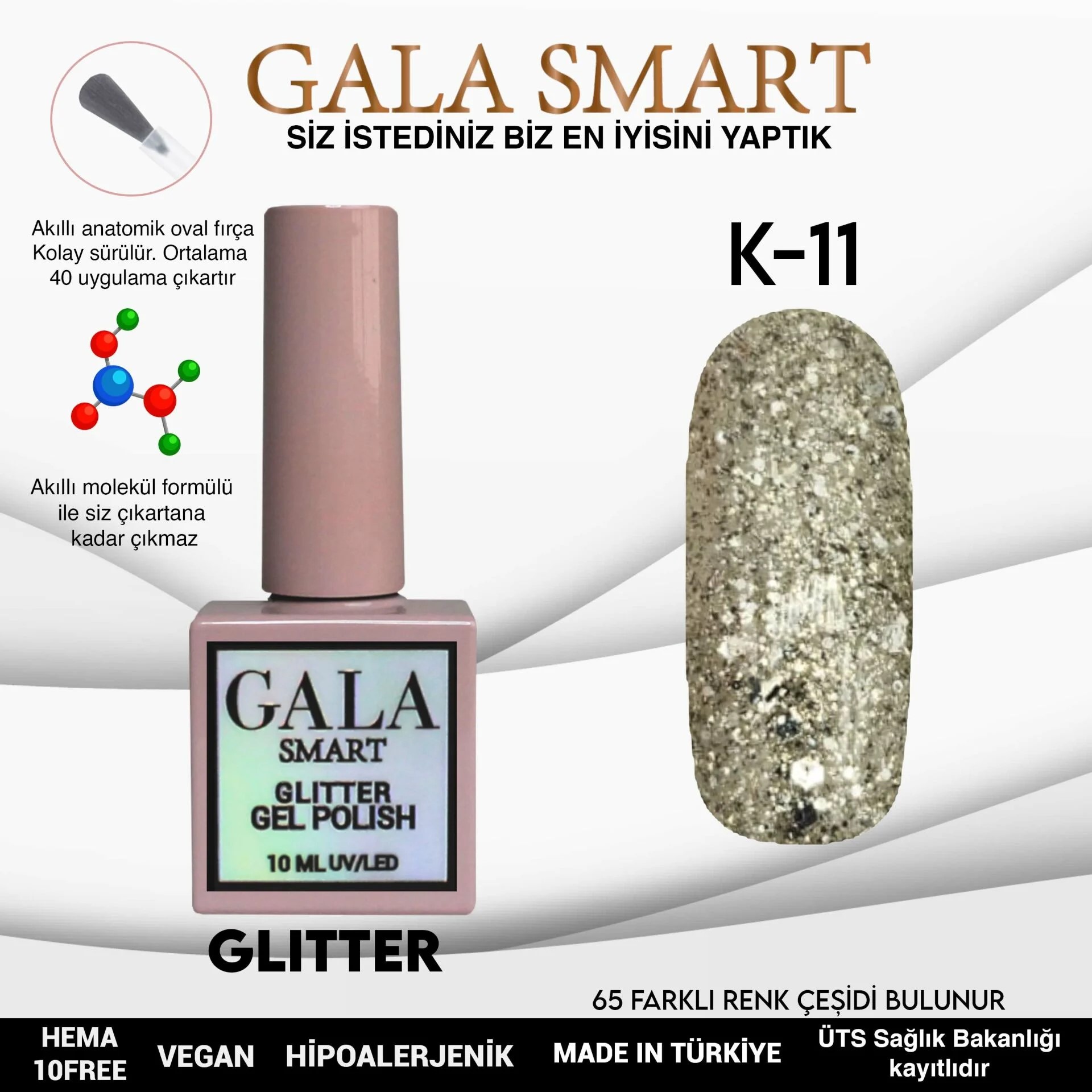 Glitter Gel Polish No: K11 resmi