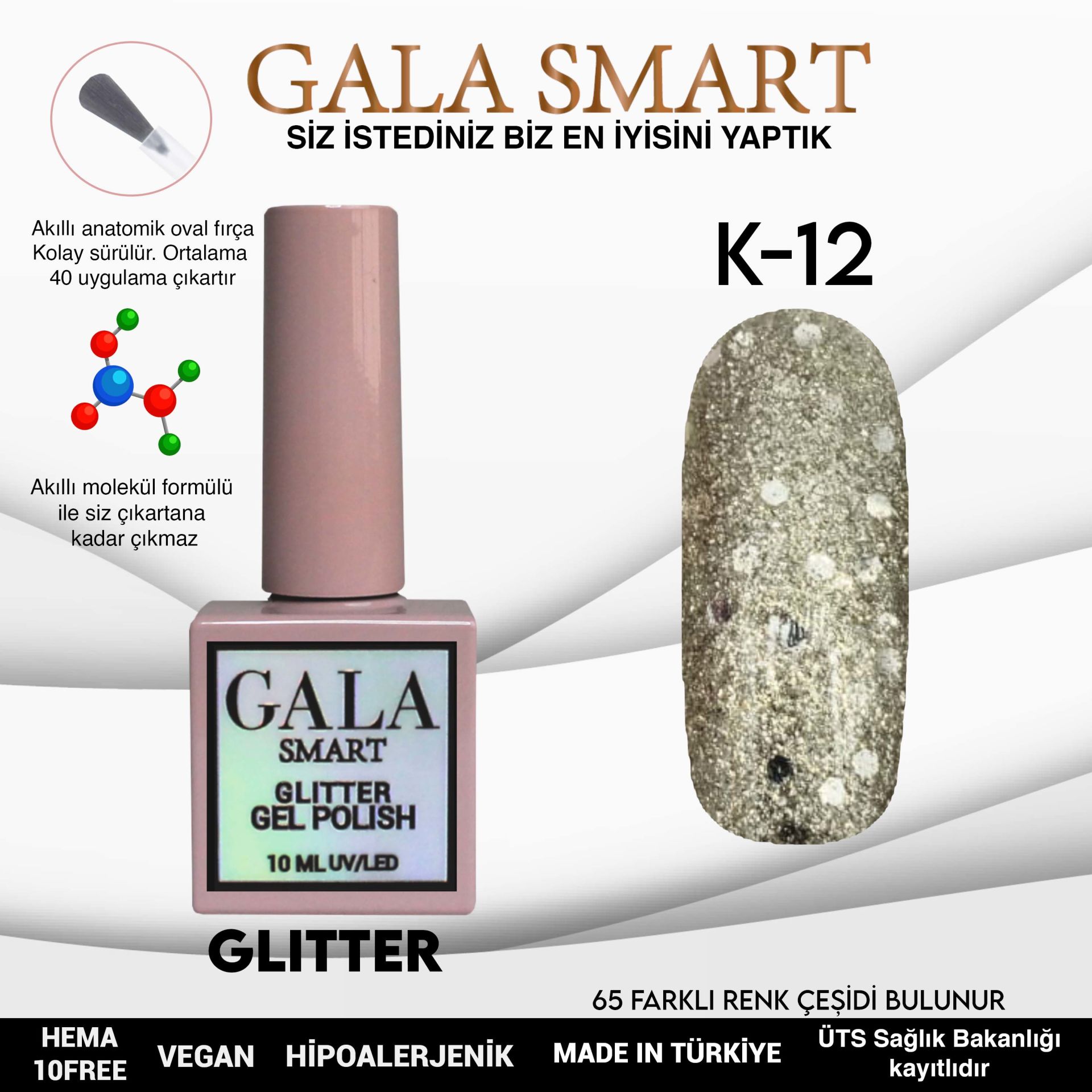 Glitter Gel Polish No: K12 resmi