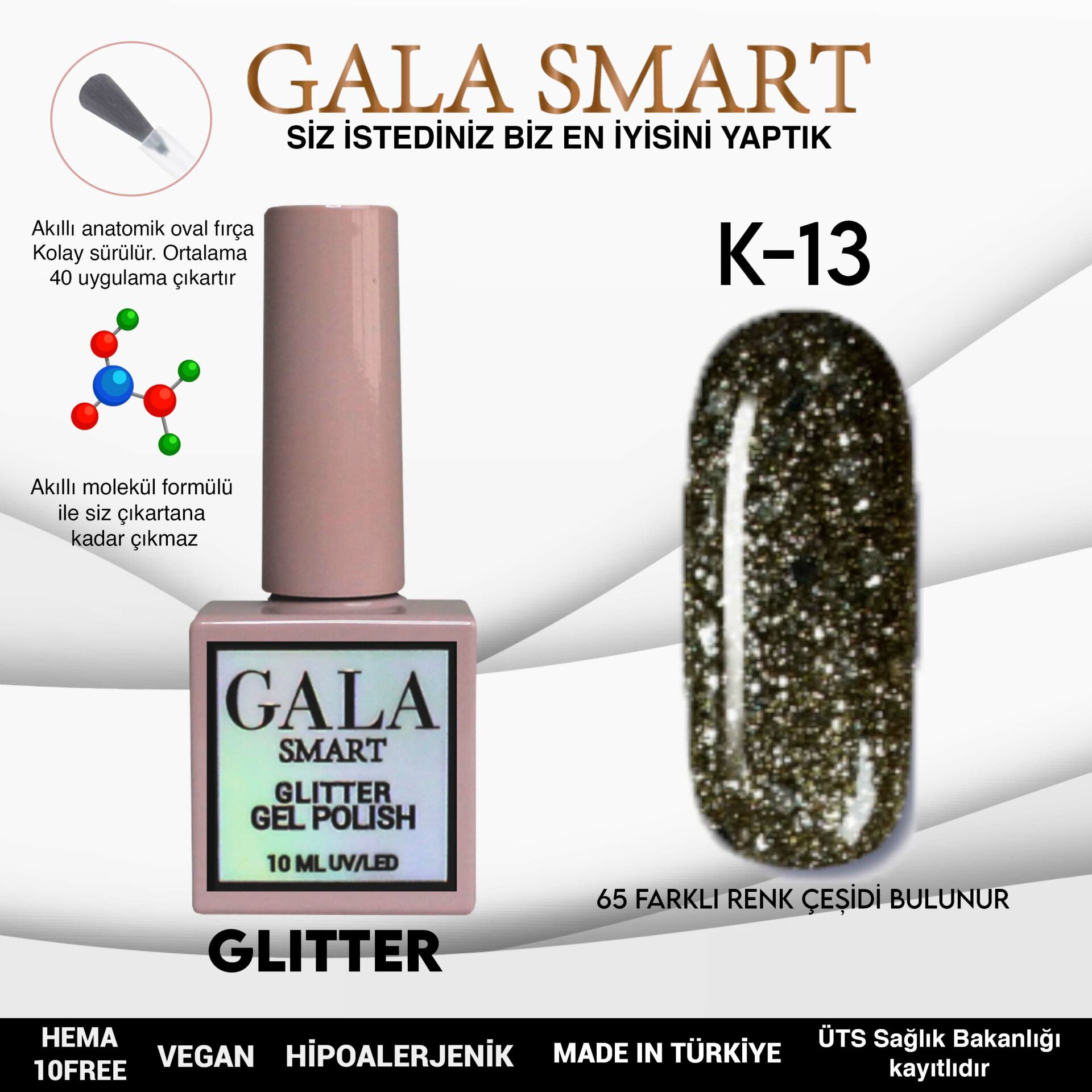Glitter Gel Polish No: K13 resmi