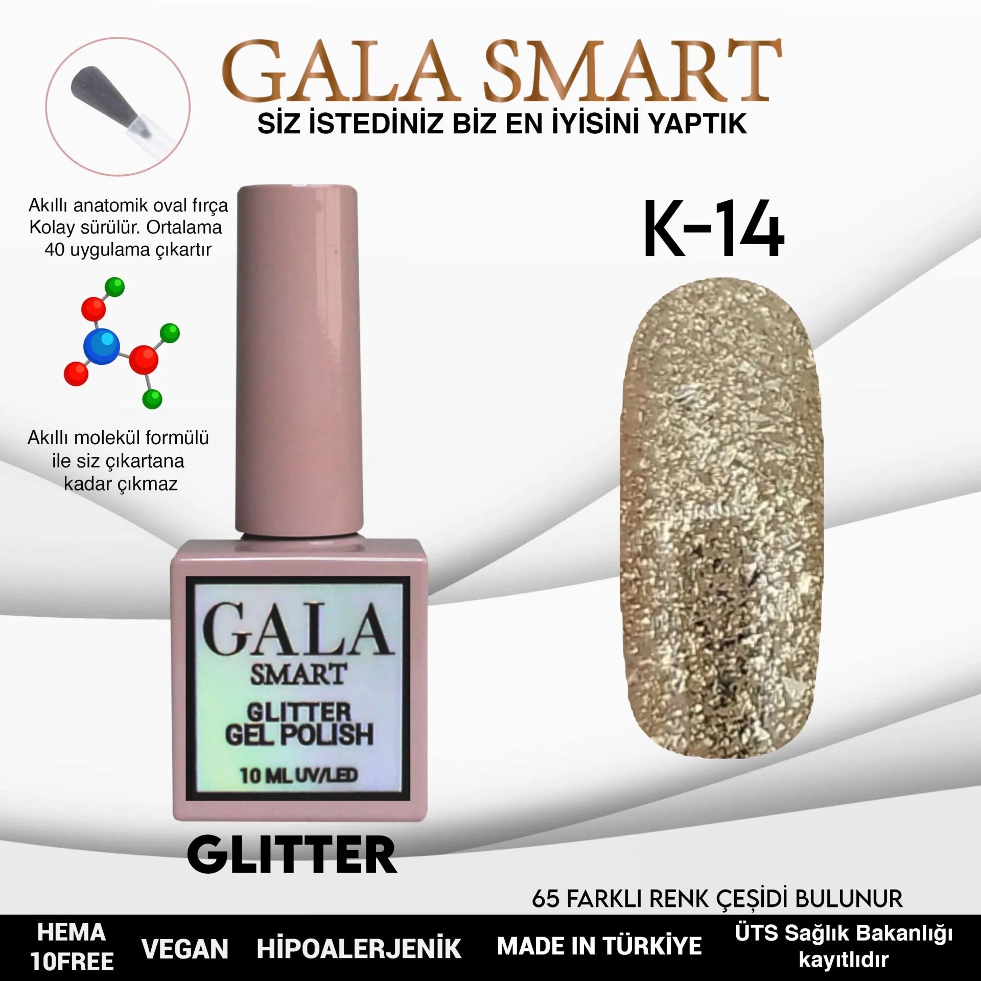 Glitter Gel Polish No: K14 resmi