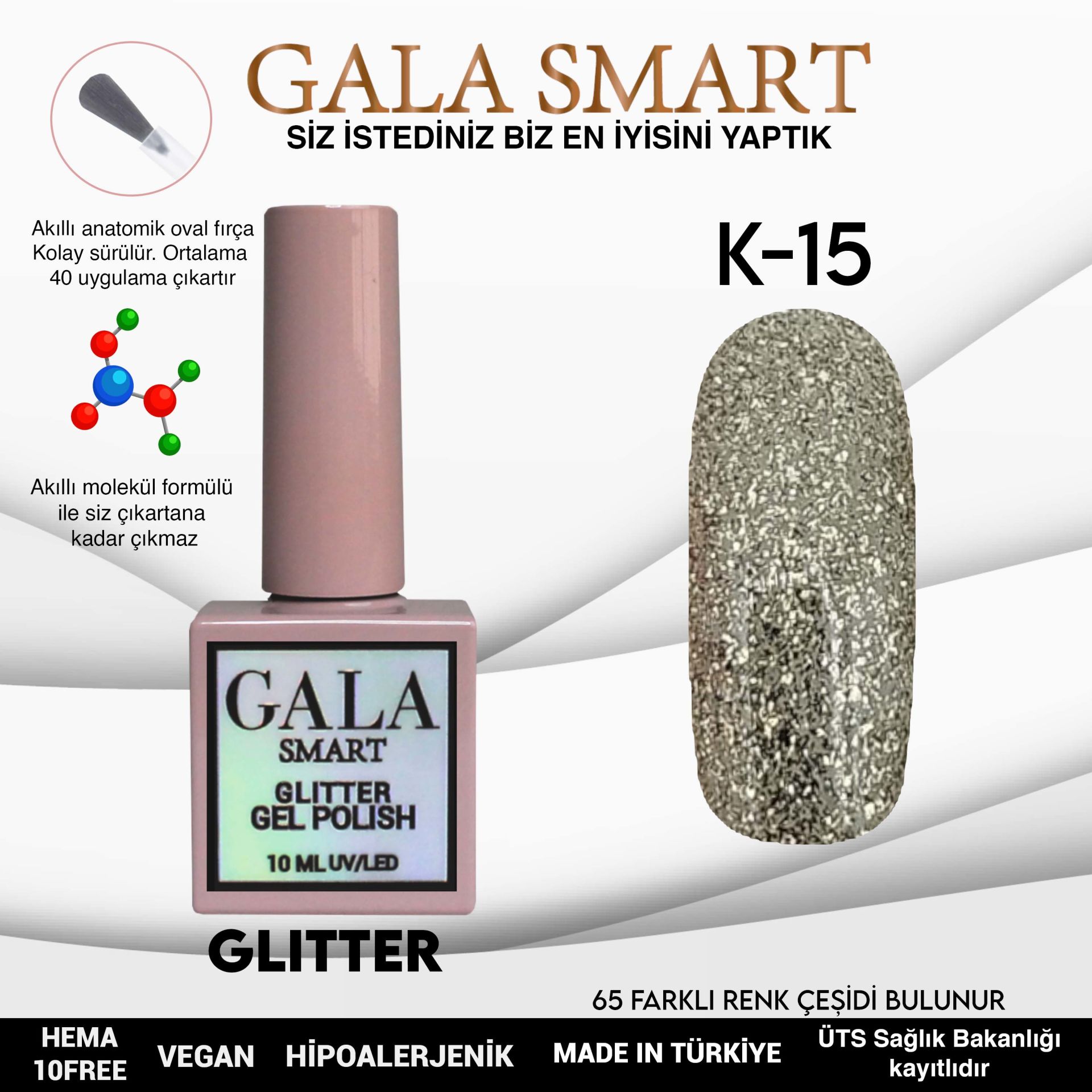 Glitter Gel Polish No: K15 resmi