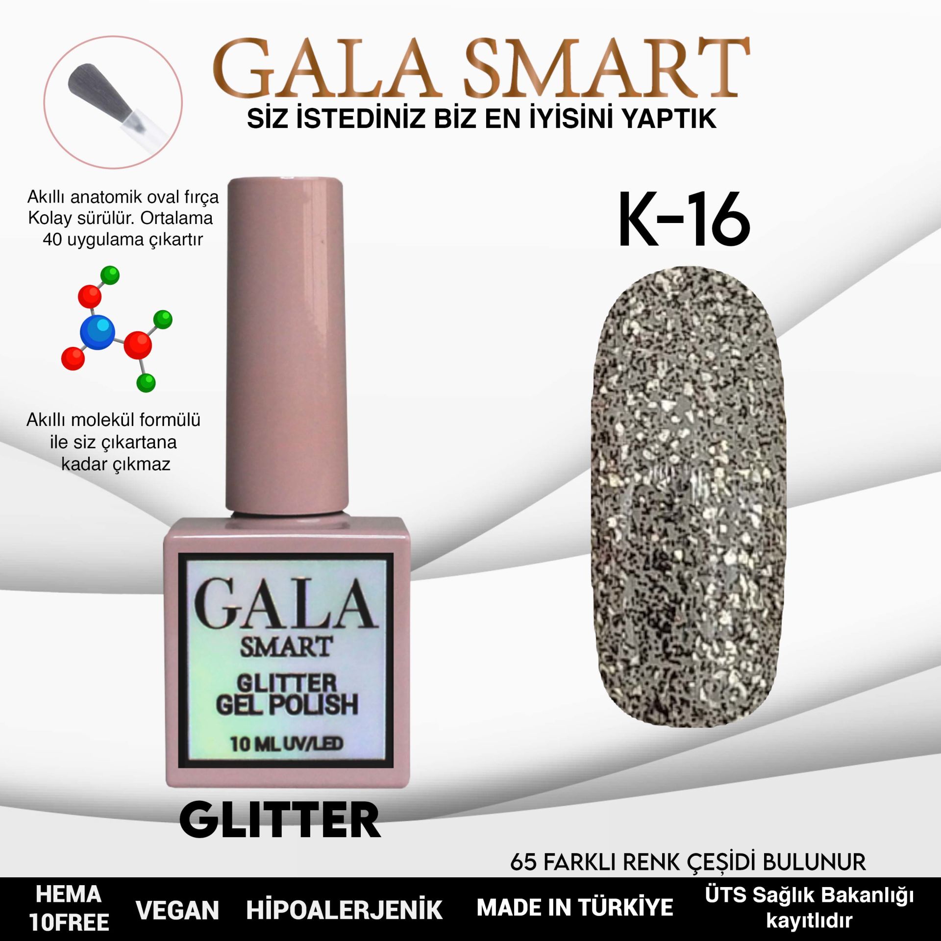 Glitter Gel Polish No: K16 resmi