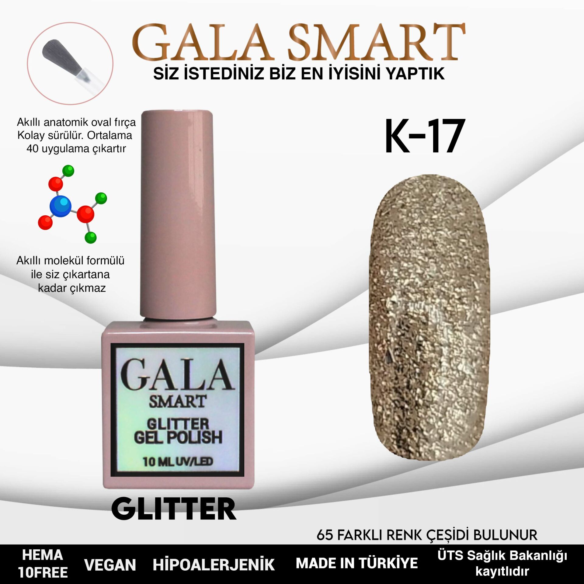 Glitter Gel Polish No: K17 resmi