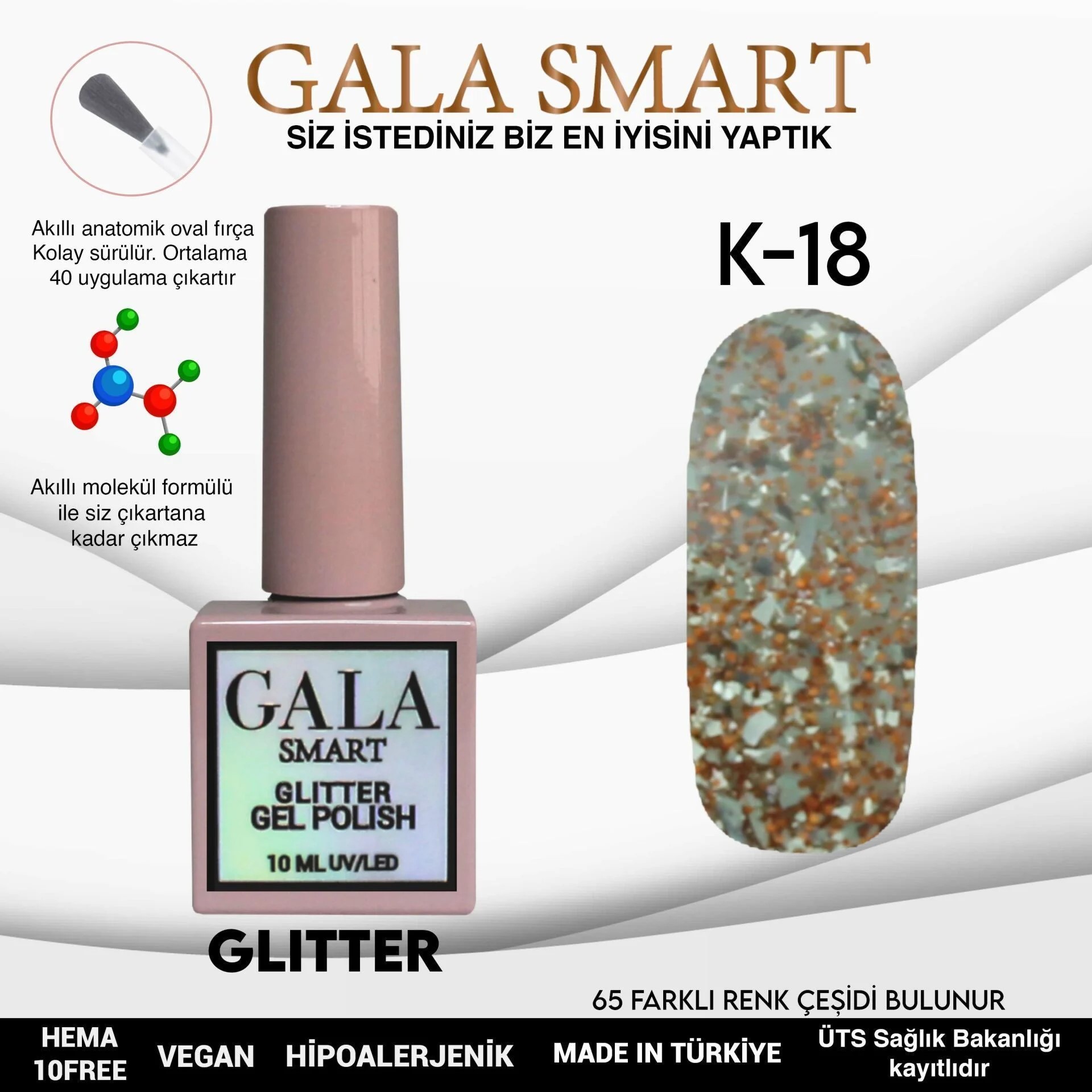 Glitter Gel Polish No: K18 resmi