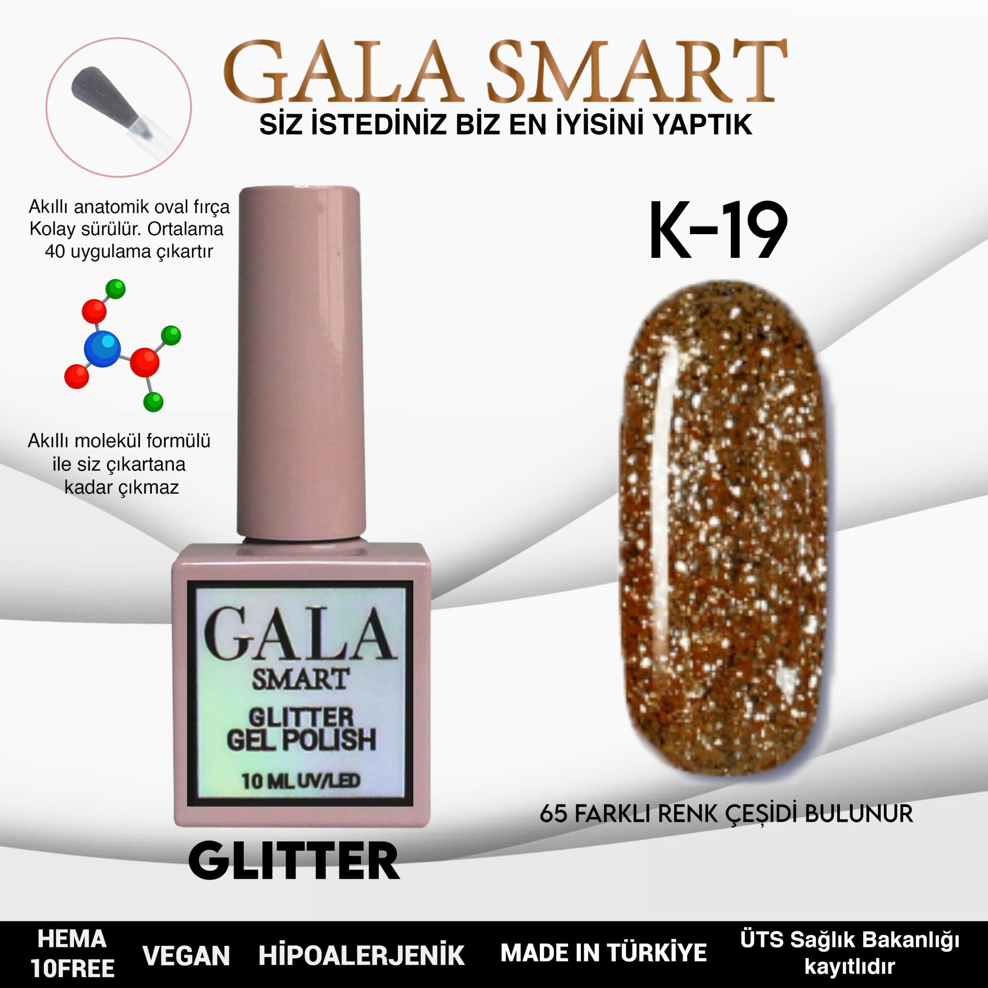 Glitter Gel Polish No: K19 resmi