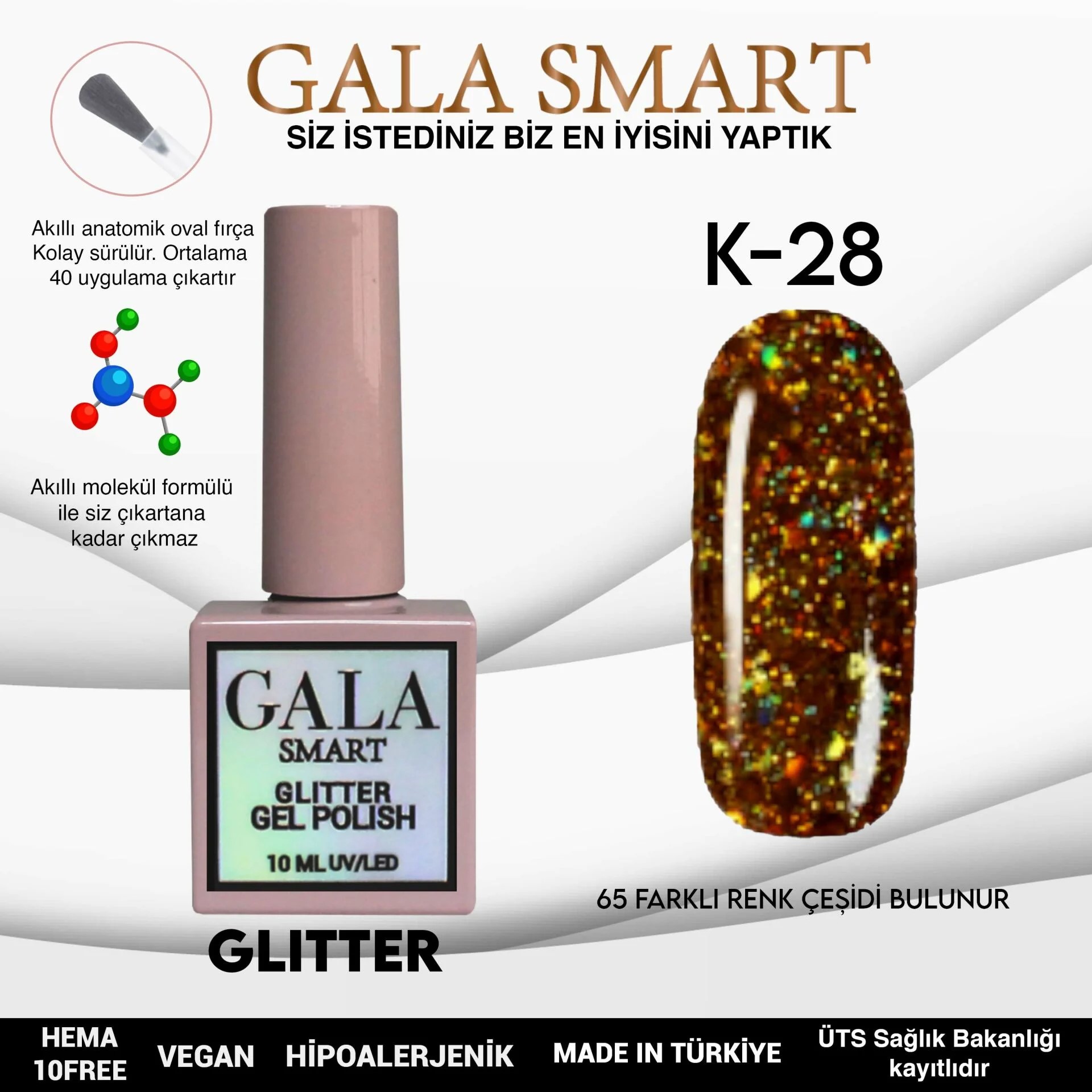 Glitter Gel Polish No: K28 resmi