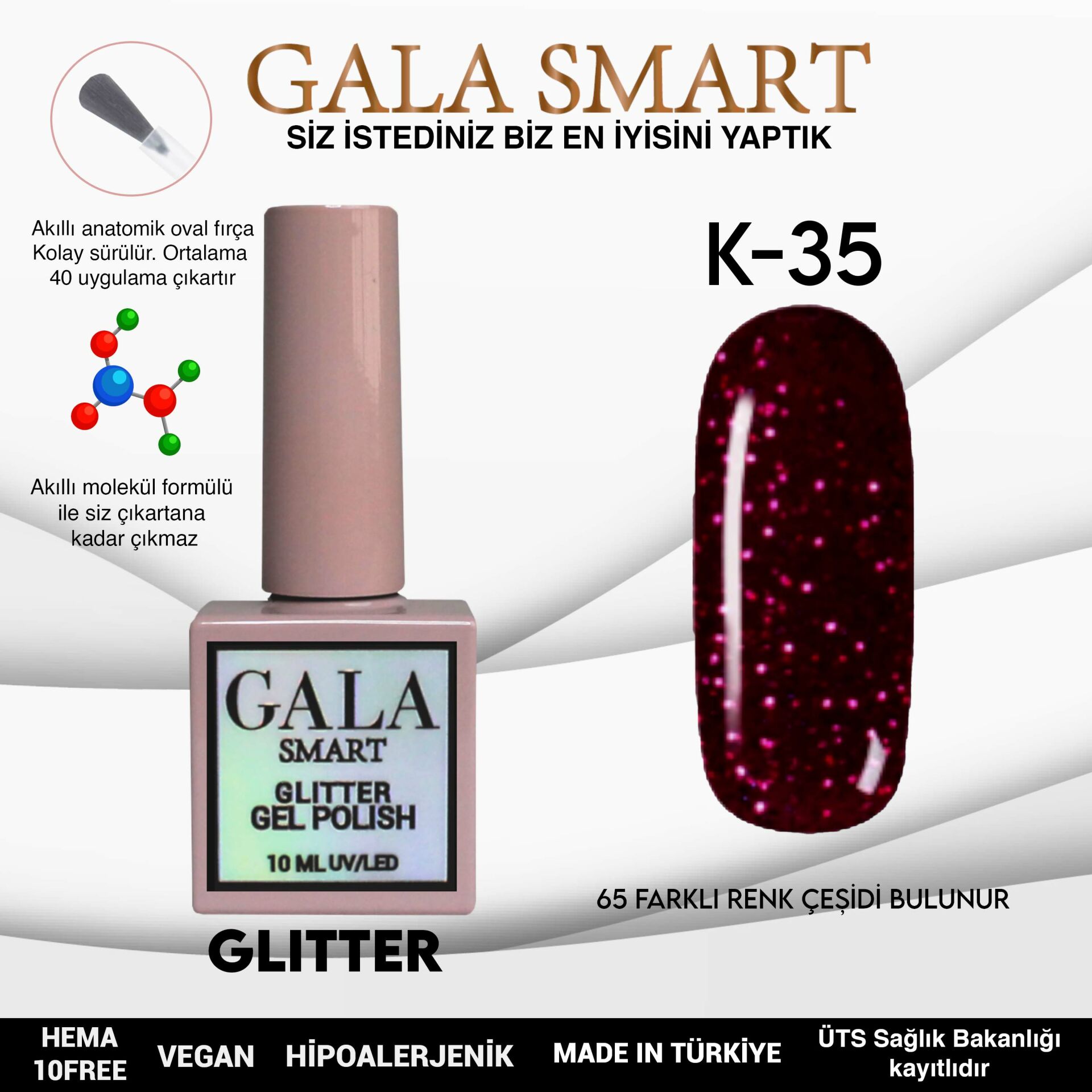 Glitter Gel Polish No: K35 resmi