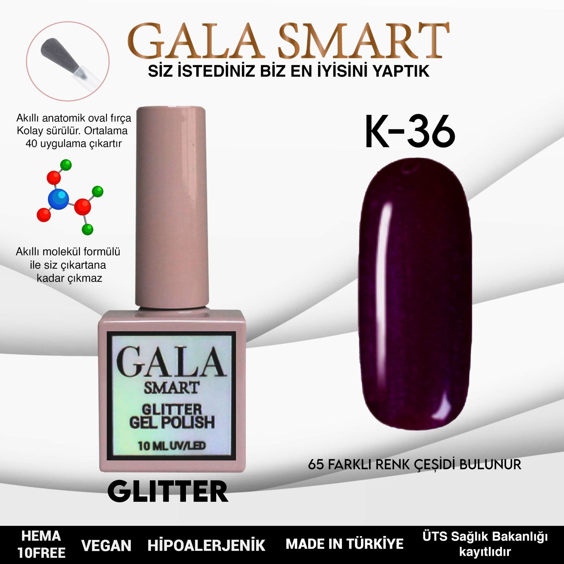 Glitter Gel Polish No: K36 resmi