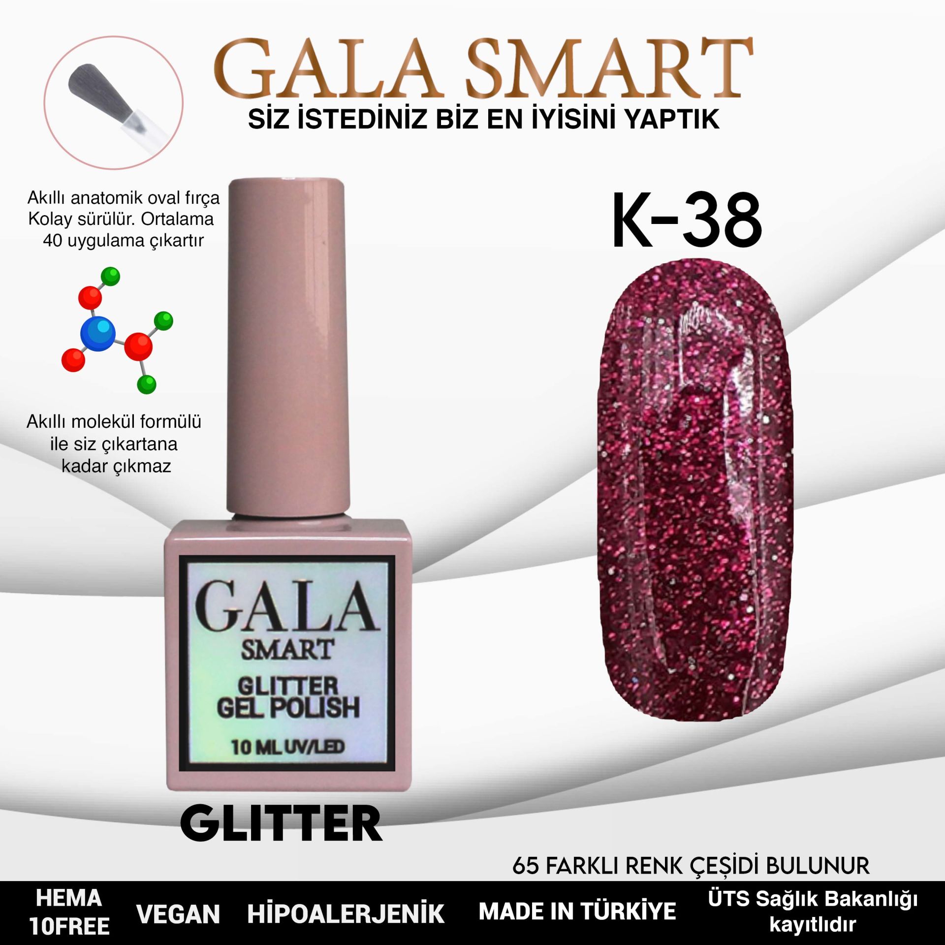 Glitter Gel Polish No: K38 resmi