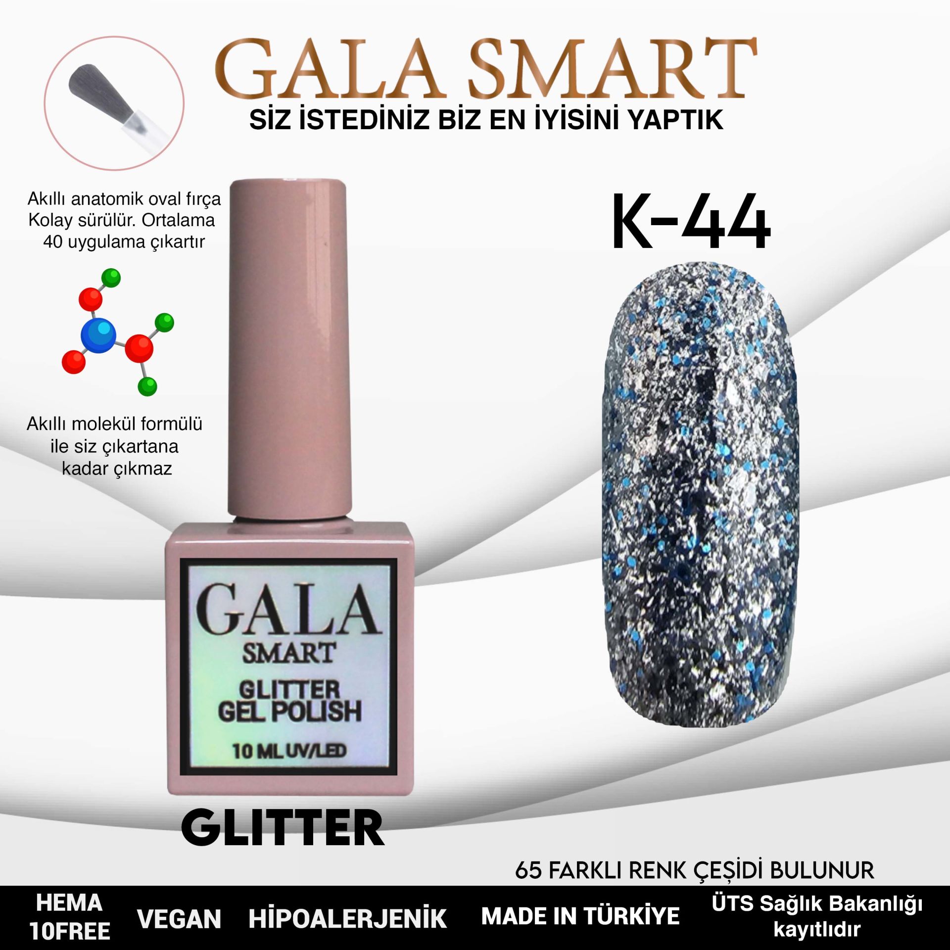 Glitter Gel Polish No: K44 resmi