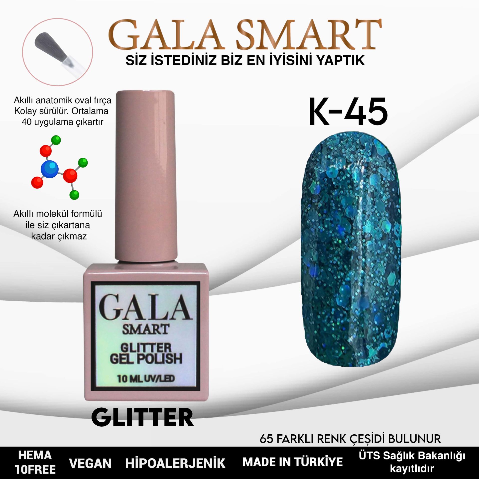 Glitter Gel Polish No: K45 resmi