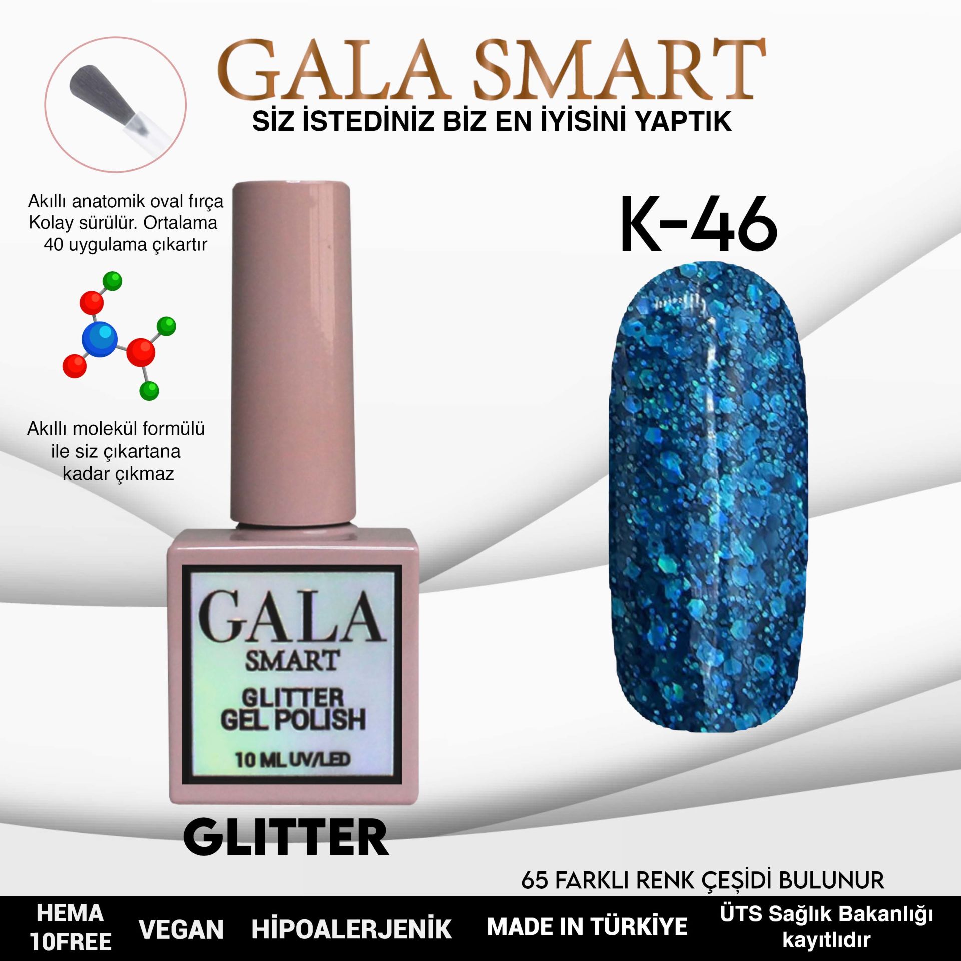 Glitter Gel Polish No: K46 resmi