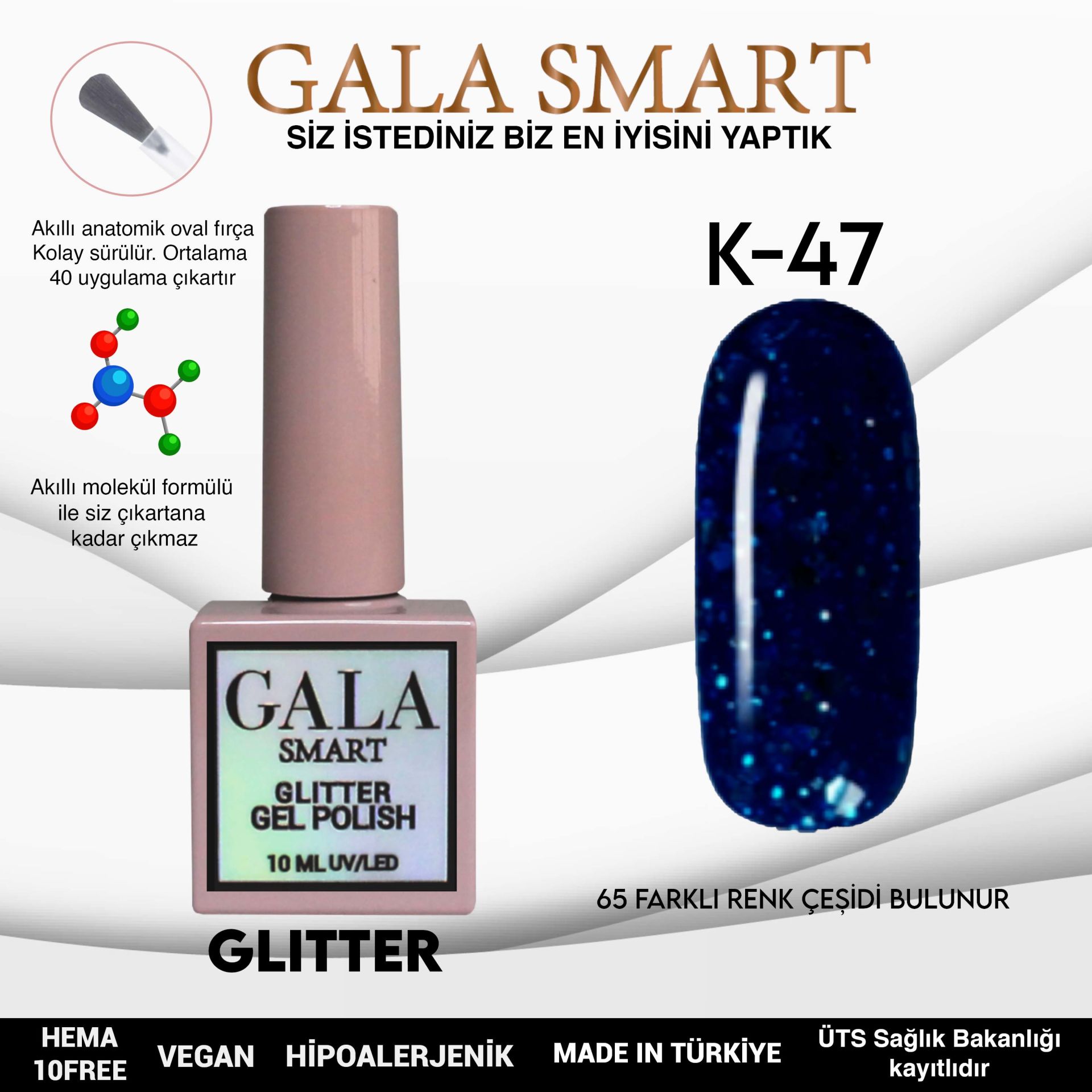 Glitter Gel Polish No: K47 resmi