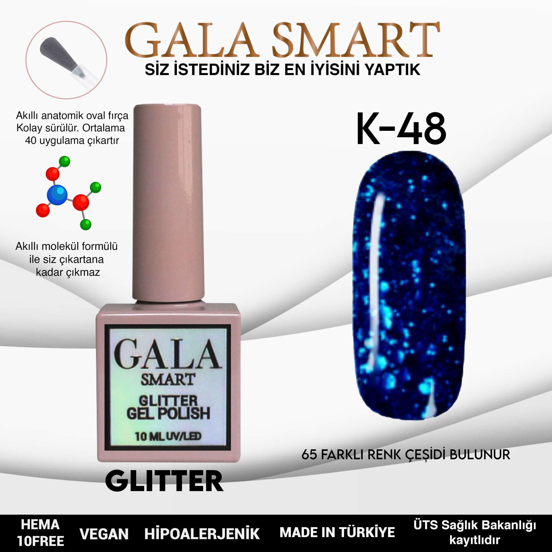 Glitter Gel Polish No: K48 resmi